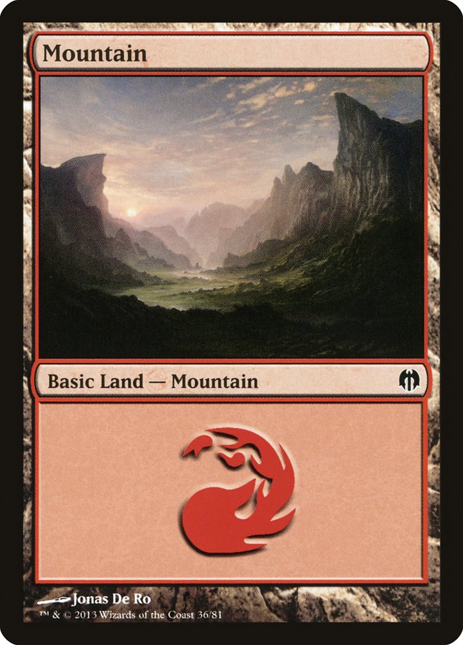 Mountain (36) [Duel Decks: Heroes vs. Monsters] | Silver Goblin