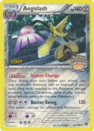 Aegislash (Regional Championships) [Staff] (85) Reverse Holofoil - League & Championship Cards