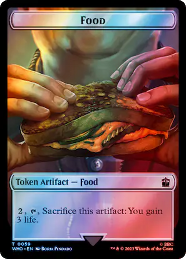 Alien // Food (0059) Double-Sided Token (Surge Foil) [Doctor Who Tokens] | Silver Goblin