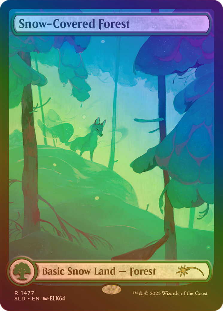 Snow-Covered Forest (1477) (Rainbow Foil) [Secret Lair Drop Series] | Silver Goblin