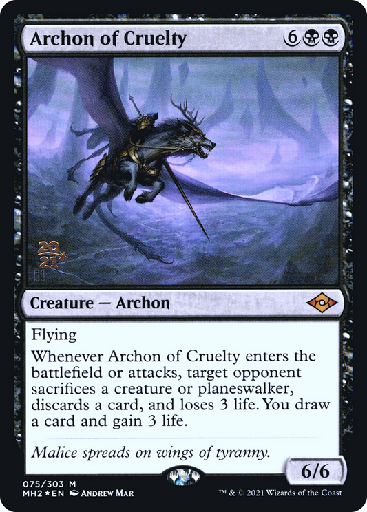 Archon of Cruelty [Modern Horizons 2 Prerelease Promos]