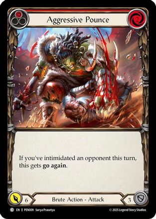 Aggressive Pounce (Red) (PEN009) Rainbow Foil - Compendium of Rathe