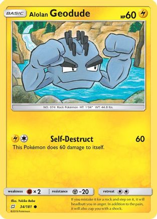 Alolan Geodude (34) Reverse Holofoil - Team Up