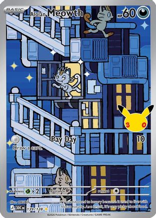 Alolan Meowth (139) Holofoil - 30th Celebration