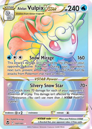 Alolan Vulpix VSTAR (197) Holofoil - Silver Tempest