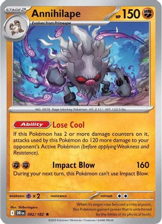 Annihilape (92) Reverse Holofoil - Destined Rivals