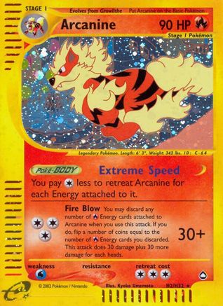 Arcanine (H2) Holofoil - Aquapolis