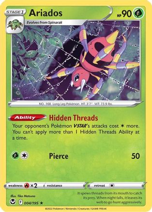 Ariados (4) Reverse Holofoil - Silver Tempest