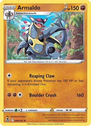 Armaldo (96) Reverse Holofoil - Silver Tempest