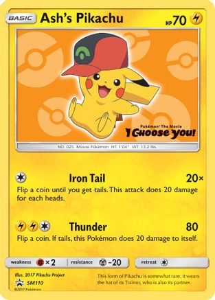 Ash's Pikachu (SM110) - Black Star Promos