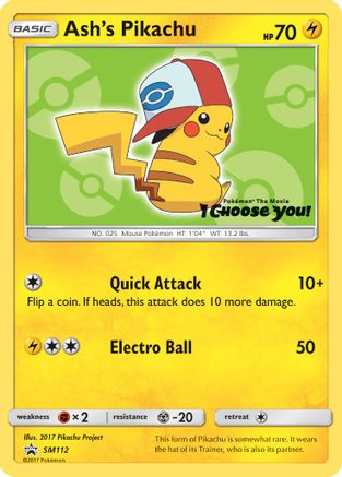 Ash's Pikachu (SM112) - Black Star Promos