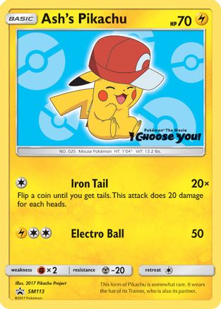 Ash's Pikachu (SM113) - Black Star Promos