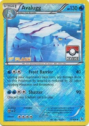 Avalugg (Pokemon League) [1st Place] (31) Reverse Holofoil - Flashfire