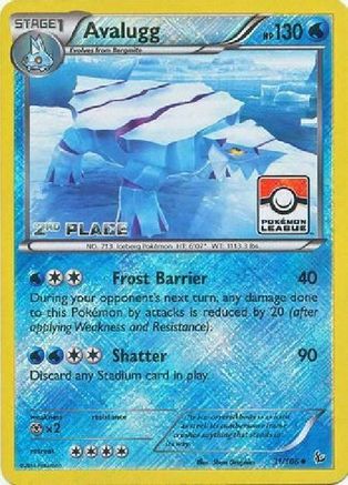 Avalugg (Pokemon League) [2nd Place] (31) Reverse Holofoil - Flashfire