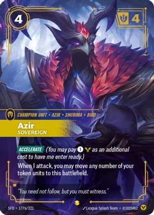 Azir – Sovereign (Alternate Art) (177a) Foil - Spiritforged