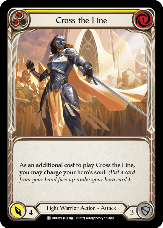 Cross the Line (Yellow) [BOL019] (Monarch Boltyn Blitz Deck) | Silver Goblin