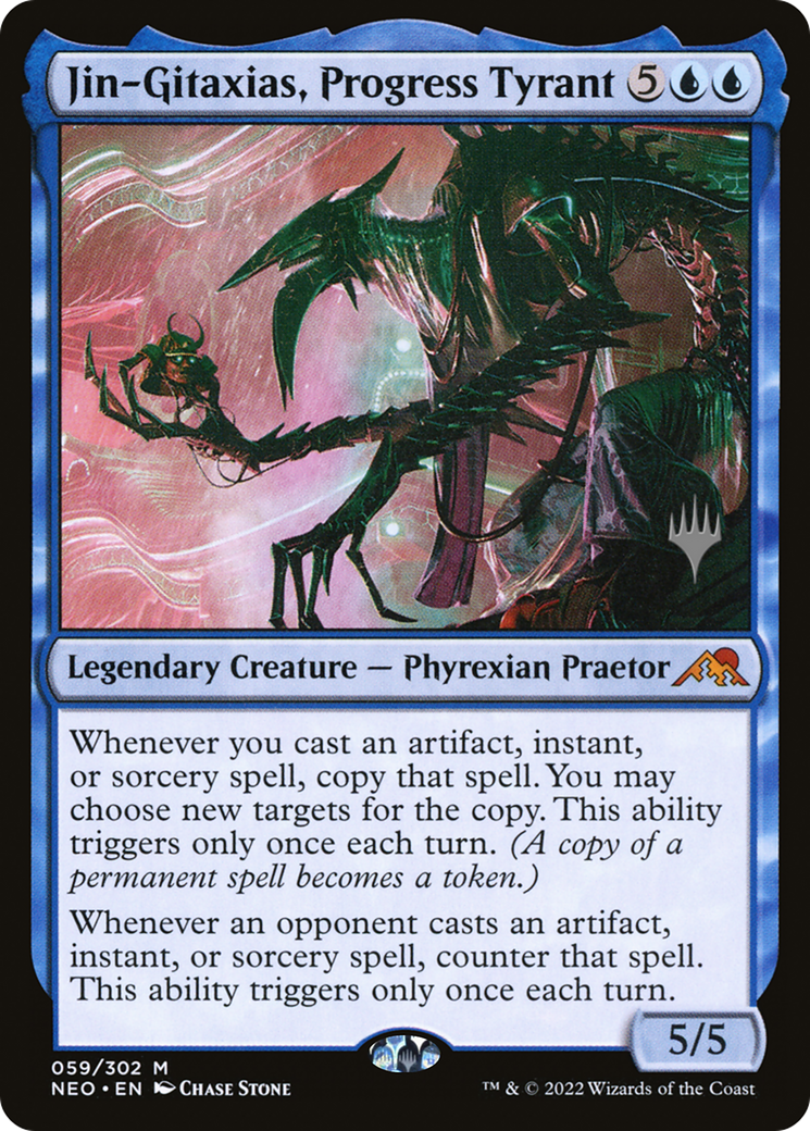 Jin-Gitaxias, Progress Tyrant (Promo Pack) [Kamigawa: Neon Dynasty Promos] | Silver Goblin