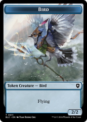 Bird (011) // Fish Double-Sided Token [Bloomburrow Commander Tokens] | Silver Goblin