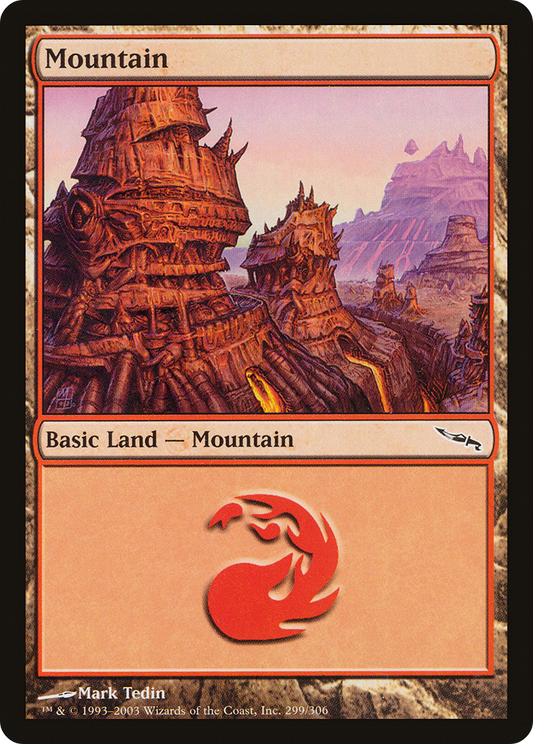 Mountain (299) [Mirrodin] Foil