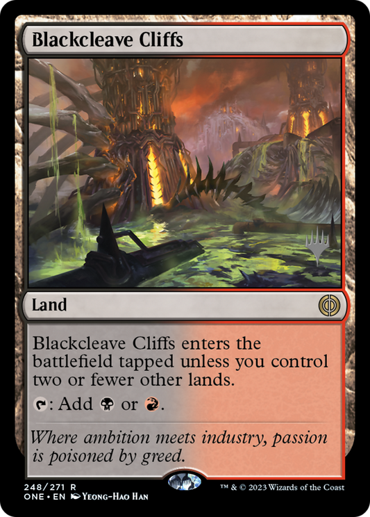 Blackcleave Cliffs (Promo Pack) [Phyrexia: All Will Be One Promos] Foil