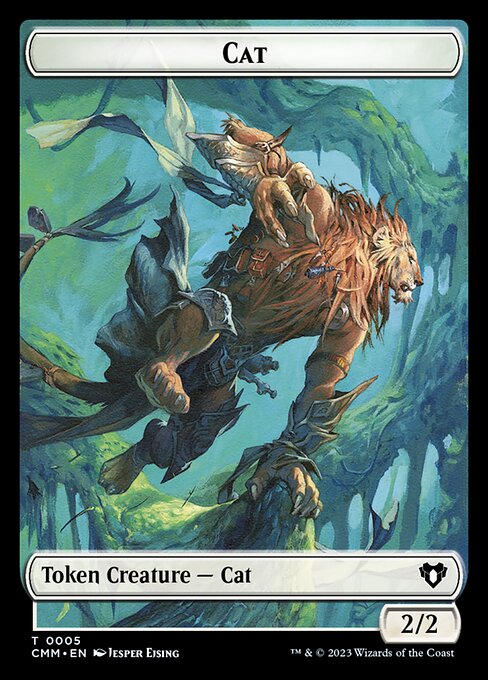 Zombie (0019) // Cat (0005) Double-Sided Token [Commander Masters Tokens] Foil