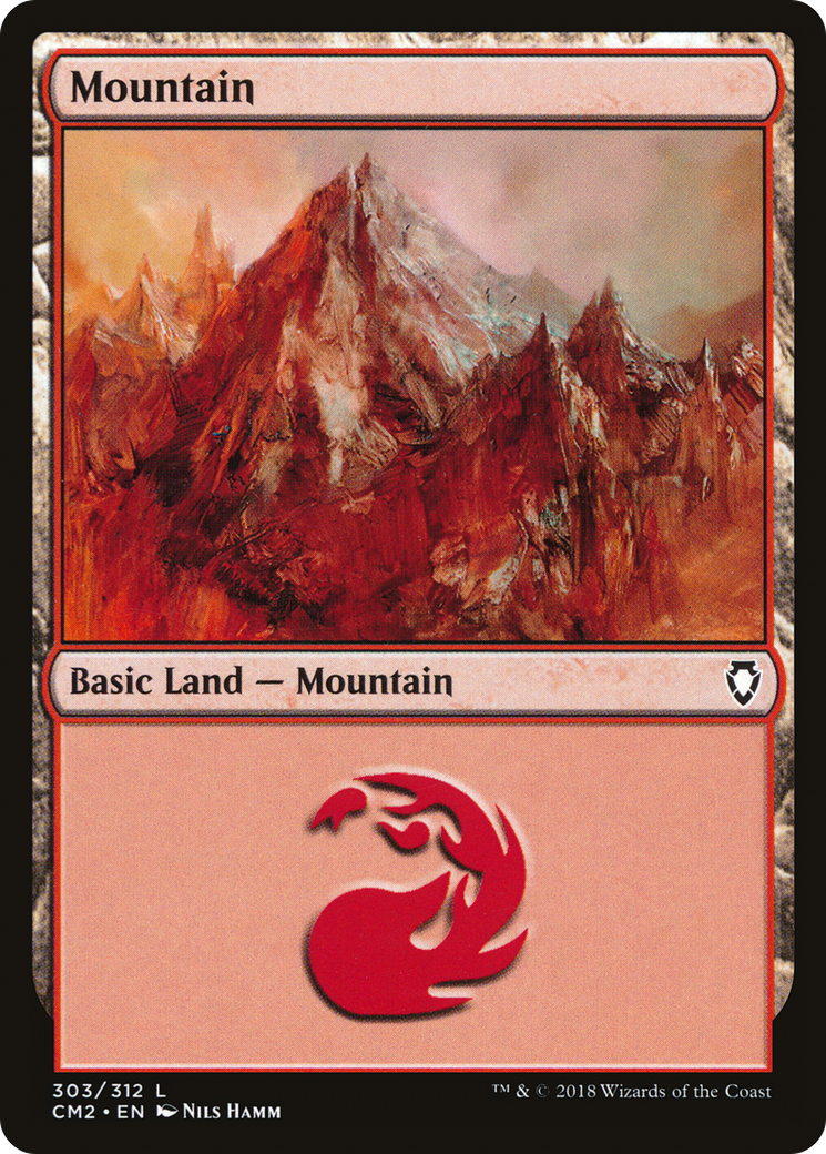 Mountain (303) [Commander Anthology Volume II] | Silver Goblin