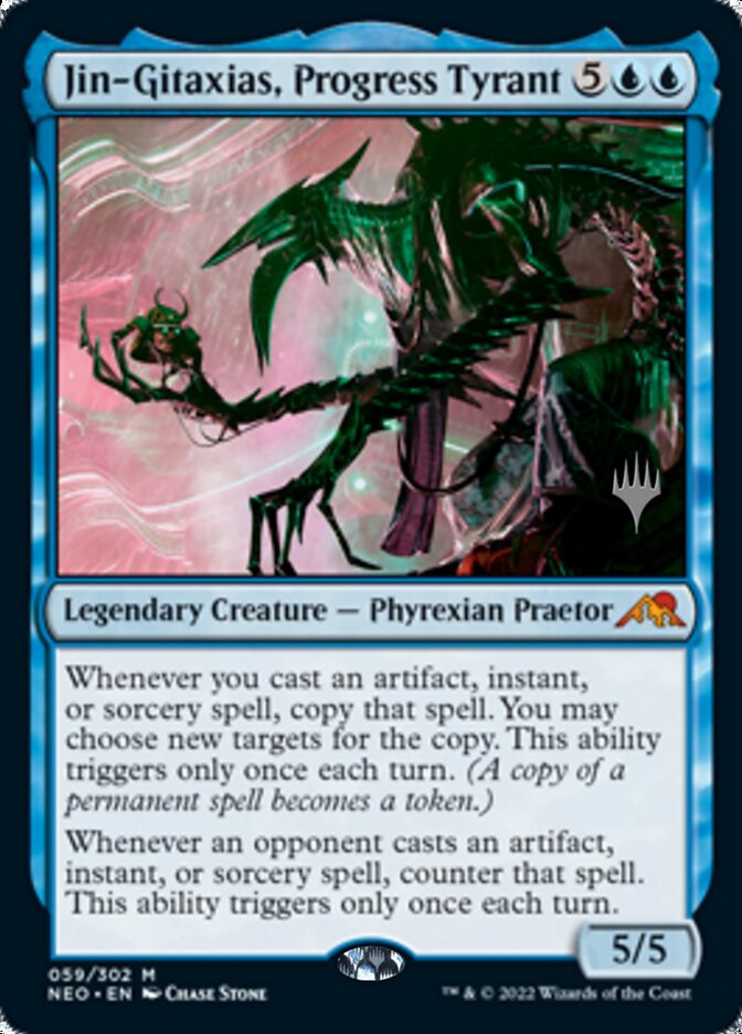 Jin-Gitaxias, Progress Tyrant (Promo Pack) [Kamigawa: Neon Dynasty Promos] | Silver Goblin