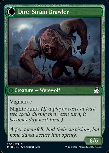 Tireless Hauler // Dire-Strain Brawler [Innistrad: Midnight Hunt] Foil