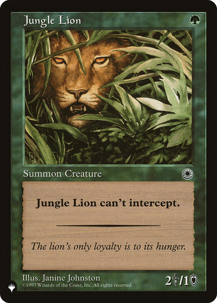 Jungle Lion [The List Reprints] | Silver Goblin