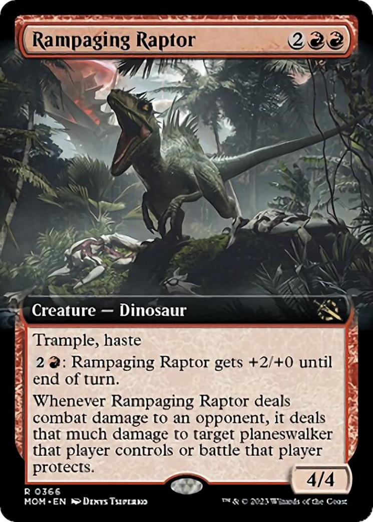 Rampaging Raptor (Extended Art) [March of the Machine] | Silver Goblin