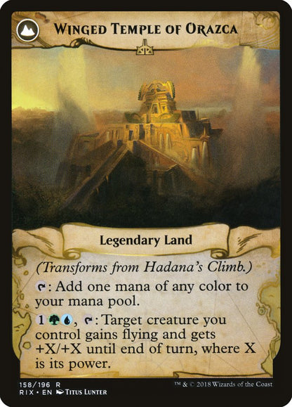 Hadana's Climb // Winged Temple of Orazca [Rivals of Ixalan] Foil