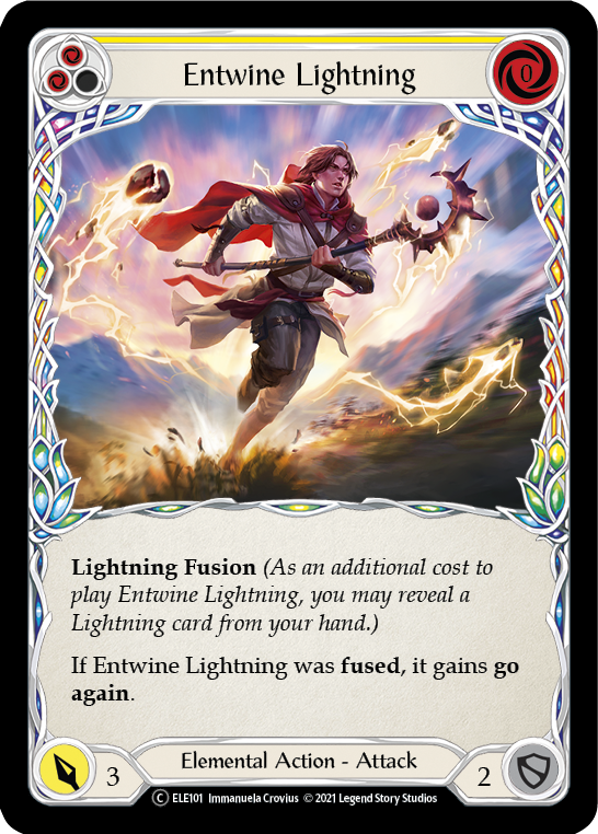 Entwine Lightning (Yellow) Unlimited Edition Rainbow Foil (ELE101) - Tales of Aria