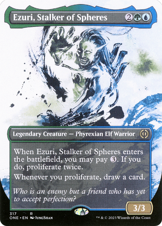 Ezuri, Stalker of Spheres (Borderless Ichor) [Phyrexia: All Will Be One] Foil
