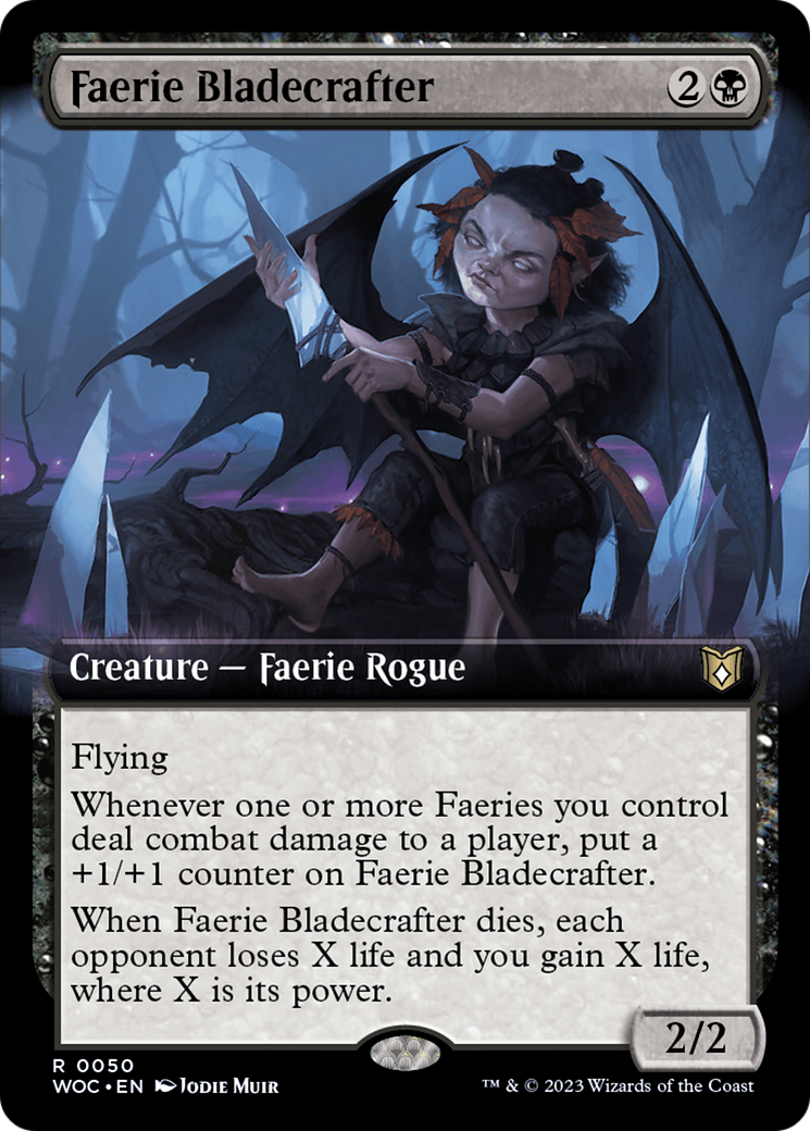 Faerie Bladecrafter (Extended Art) [Wilds of Eldraine Commander] | Silver Goblin