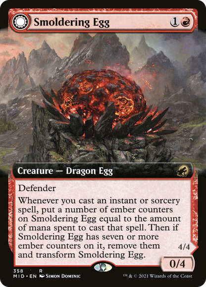 Smoldering Egg (Extended Art) (358) Foil - Innistrad: Midnight Hunt