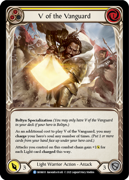 V of the Vanguard [MON035-RF] (Monarch)  1st Edition Rainbow Foil | Silver Goblin