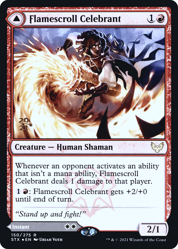 Flamescroll Celebrant // Revel in Silence [Strixhaven: School of Mages Prerelease Promos] | Silver Goblin