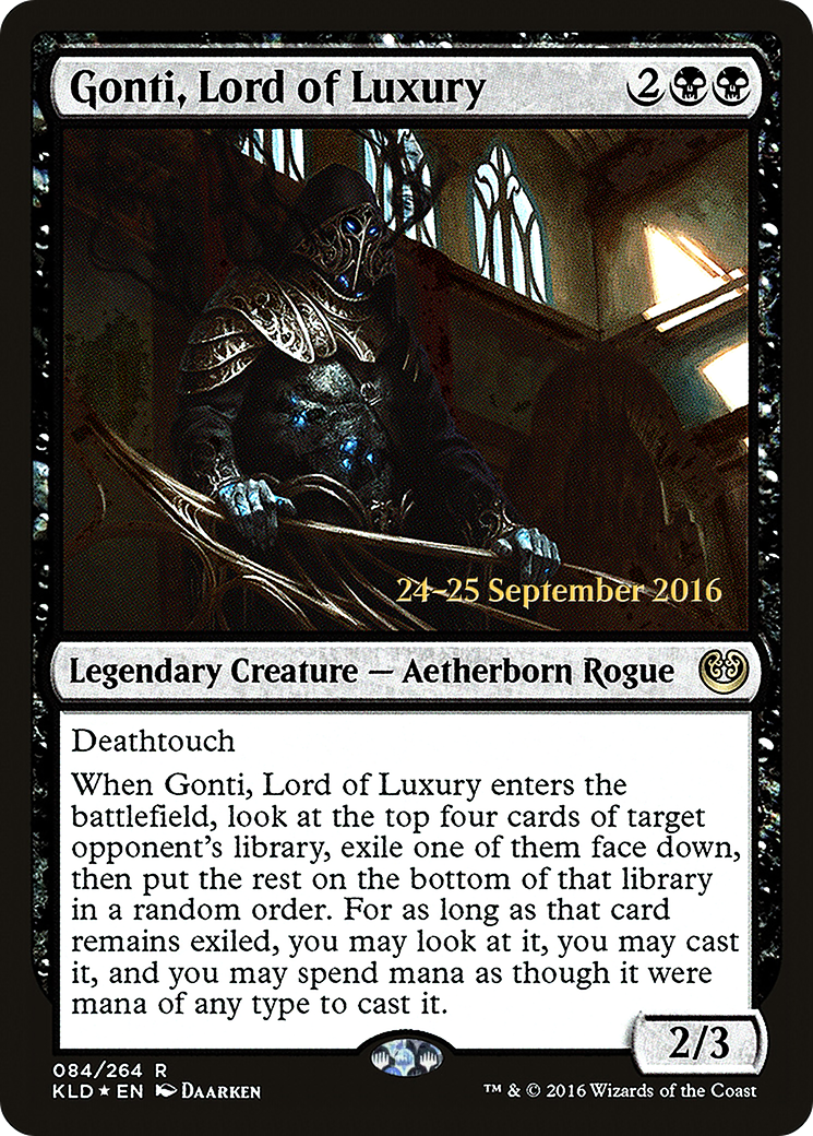 Gonti, Lord of Luxury [Kaladesh Prerelease Promos] | Silver Goblin