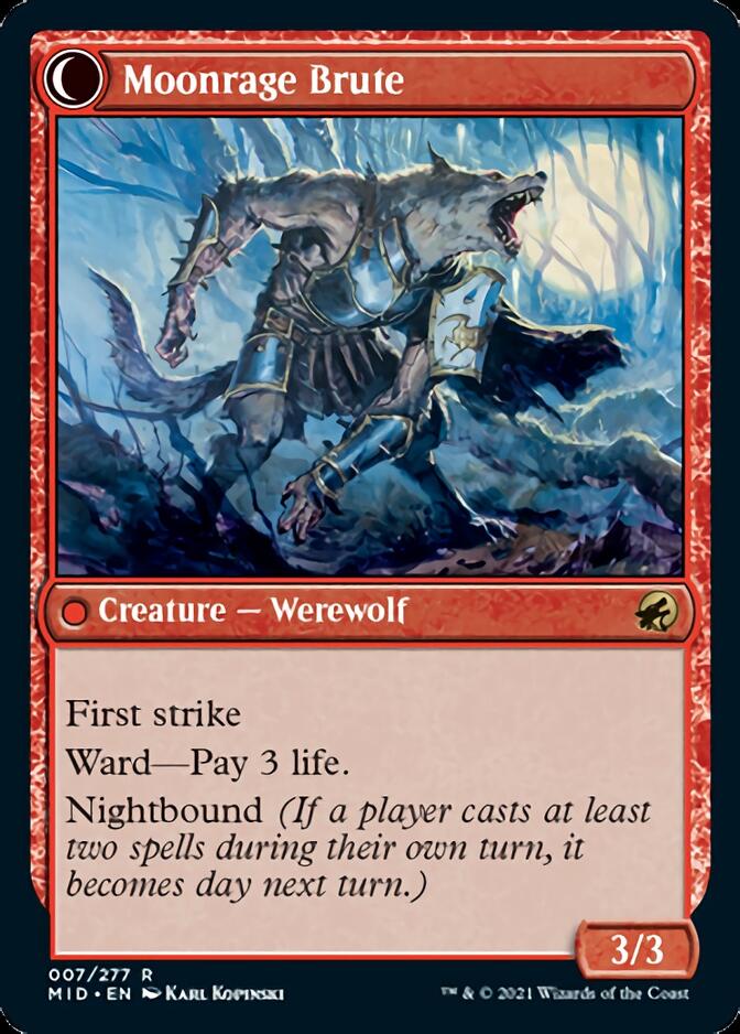 Brutal Cathar // Moonrage Brute [Innistrad: Midnight Hunt] Foil