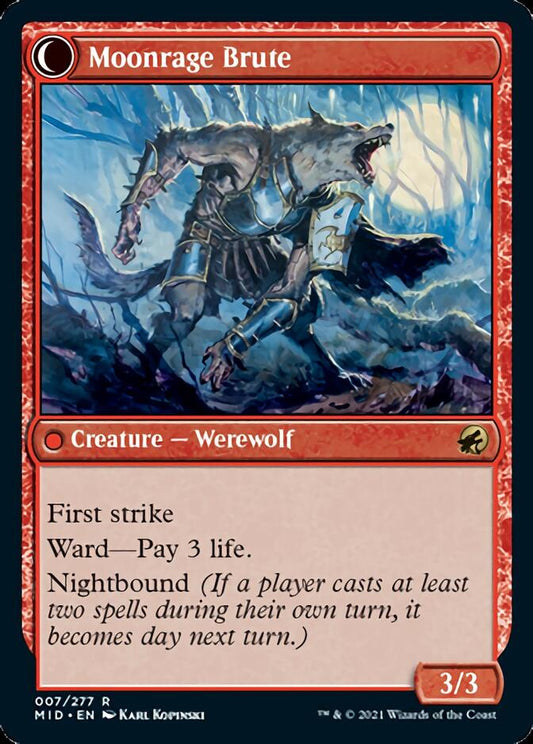Brutal Cathar // Moonrage Brute [Innistrad: Midnight Hunt] Foil