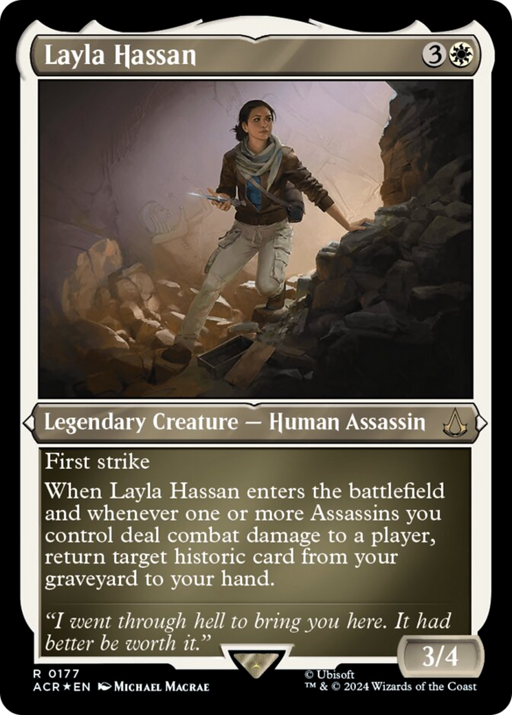 Layla Hassan (Foil Etched) [Assassin's Creed] | Silver Goblin