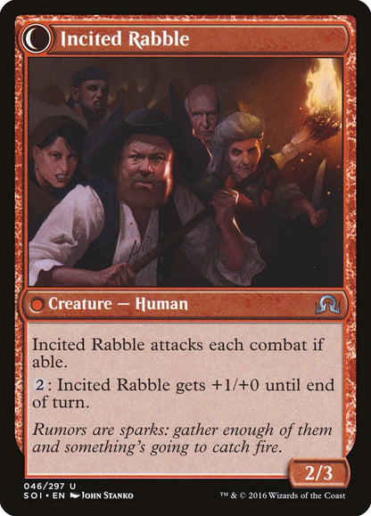 Town Gossipmonger // Incited Rabble (046) Foil - Shadows over Innistrad