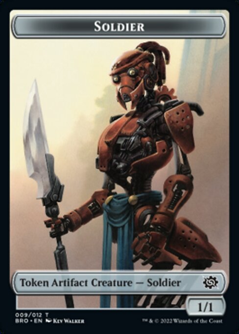 Powerstone // Soldier (009) Double-Sided Token [The Brothers' War Tokens] | Silver Goblin