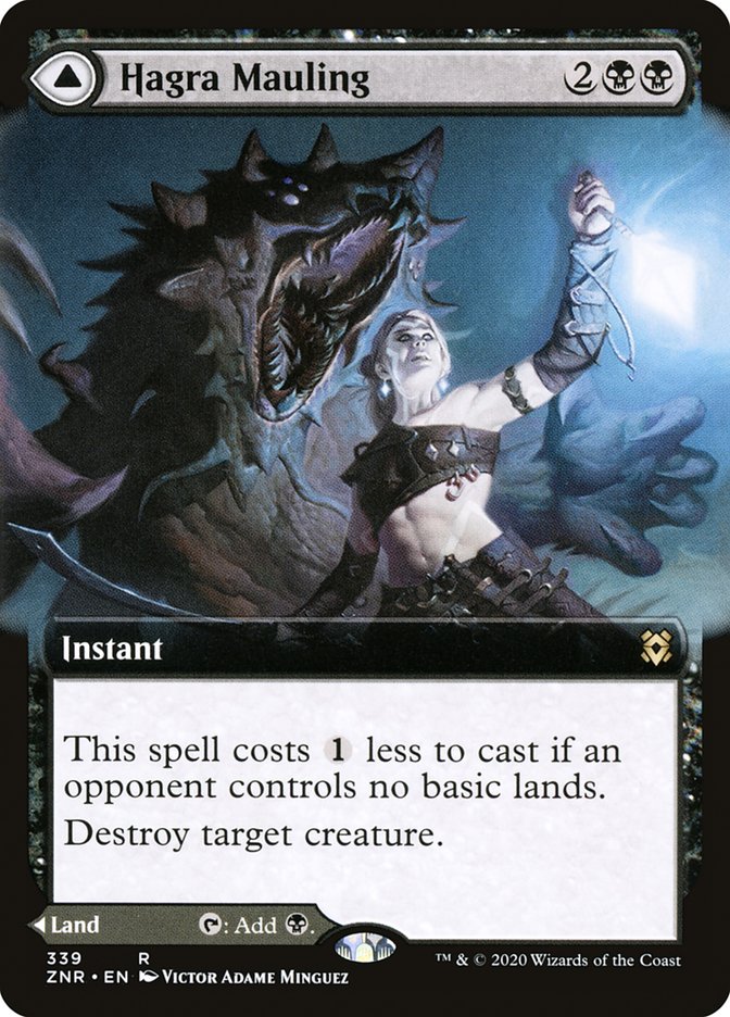 Hagra Mauling // Hagra Broodpit (Extended Art) [Zendikar Rising] Foil