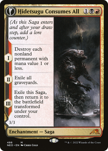 Hidetsugu Consumes All // Vessel of the All-Consuming (Extended Art) [Kamigawa: Neon Dynasty] Foil