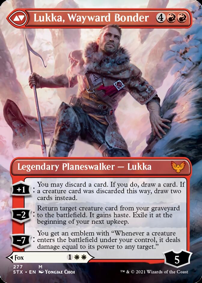 Mila, Crafty Companion // Lukka, Wayward Bonder (Borderless) [Strixhaven: School of Mages] Foil