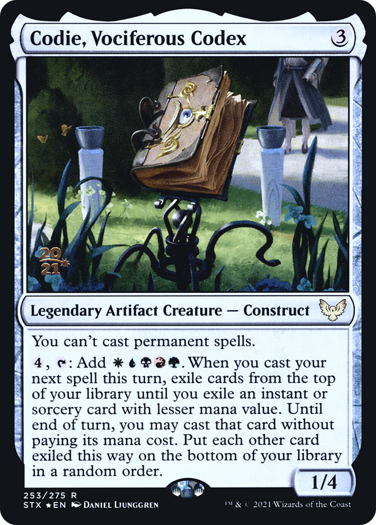 Codie, Vociferous Codex [Strixhaven: School of Mages Prerelease Promos]