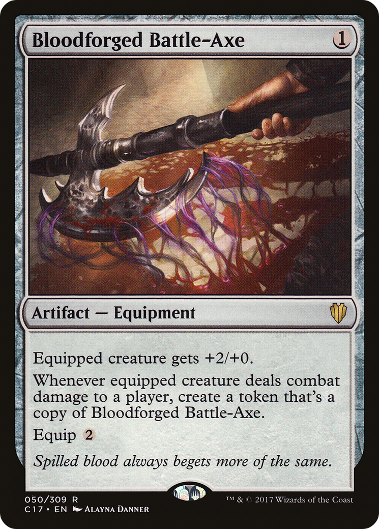 Bloodforged Battle-Axe [Commander 2017] | Silver Goblin