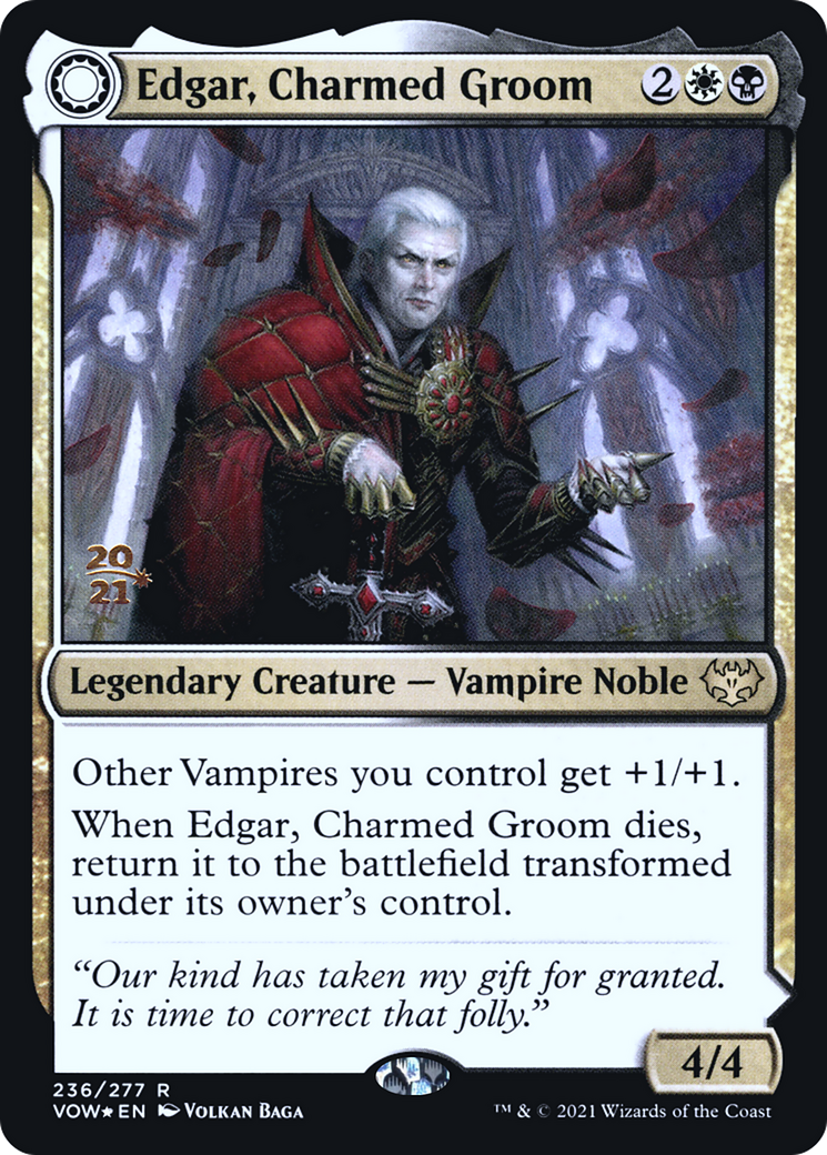 Edgar, Charmed Groom // Edgar Markov's Coffin [Innistrad: Crimson Vow Prerelease Promos] | Silver Goblin