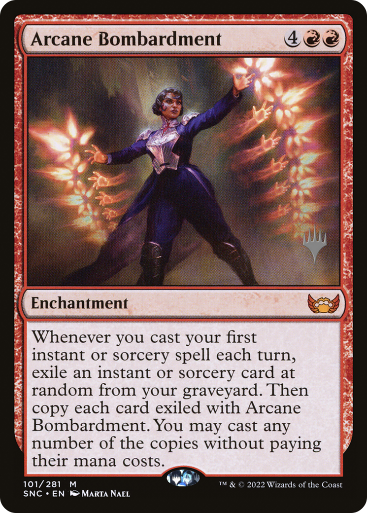 Arcane Bombardment (Promo Pack) [Streets of New Capenna Promos] | Silver Goblin